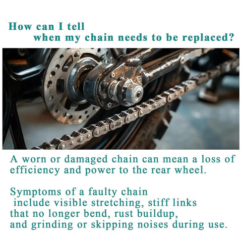 Image of a go-kart jackshaft with drive chain and cog, illustrating symptoms for replacement. Drive Chain 420 32 Link For Coleman CK196 T 196cc.