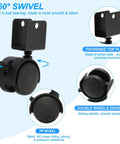 2 Inch Swivel Caster With Brake For Furniture Legs Four Pack 360 Degree Rotation Quiet Wheel U Bracket 1 Inch Inner Width 50mm Diameter Supports Total Load Up To 132 Lbs With 44 Lbs Per Caster showing top plate and wheel details.
