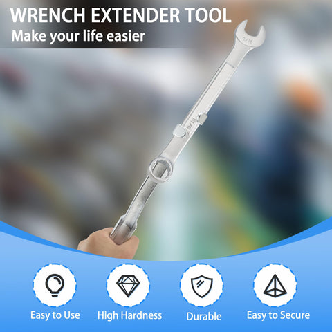 Offset Extension Wrench for Deep Reach Mechanics Set With Durable Chain Drive and High Hardness Steel Go To Workhorse Universal Compatibility Includes Three Color Wrench Extenders and Four Size Adapters For Maximum Torque 53 ft and 0 Degree Swing