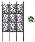 Tall 5.25 Ft Garden Trellis Iron Pipe Metal Plant Support For Climbing Ivy Vines And Roses with twist tie spool