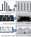 Comparison of 205 Pieces Black Flat Head Self Drilling Screws Set For Metal And Woodworking Phillips Drive Countersunk
