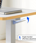 Close-up of the adjustment lever on the 32 Inch Mobile Standing Desk Featuring A Slick Rolling Base And Hassle Free Pneumatic Height Adjustments.