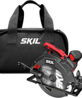 SKIL 15A 7-1/4 in circular saw with laser guide; red handle in black carrying case