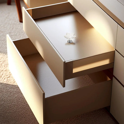 Open drawer with White Ceramic Star Cabinet Knob Small Decorative Drawer Pull Handle For Wardrobe Kitchen Bathroom Cabinets