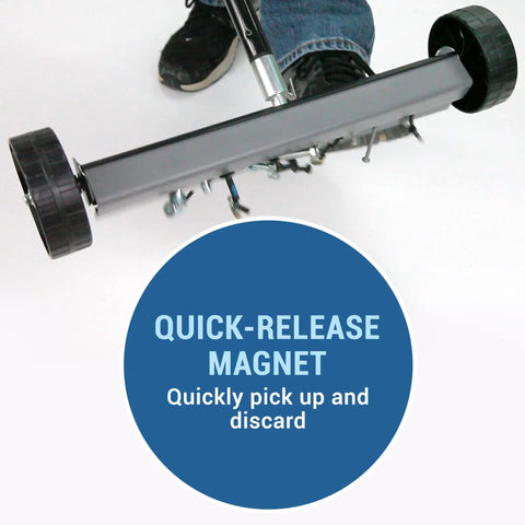 Ultimate Quick Release Magnetic 2 in 1 Cleanup Kit With A 14 Inch Magnetic Sweeper And A Three And Three Eighths Inch Disk Made In USA