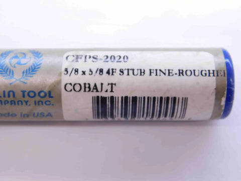 Five Eighths Outer Diameter One Inch Length Of Cut Fine Roughing Cobalt End Mill Four Flute CNC Milling Tool For Tough Metal And Wood Jobs CFPS2020 NS2428CG5 label