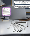 Pro 8-Piece Metric Hex Key Set With L-Shaped Allen Wrenches And Key Ring, 1.5-6mm Sizes, displayed on desk