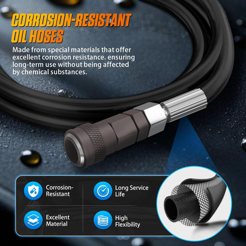 LINXINO AST603 brake bleeder kit hose assembly with corrosion-resistant fittings and metal connector