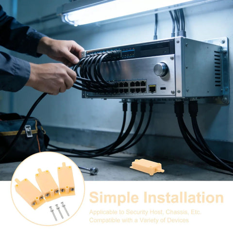Tamper Switch For Security Cabinets With Screw Terminal Contact Sensor Plastic And Metal Enclosure Alarm For Industrial Facilities And Warehouses Alerts Unauthorized Access And Provides Easy Mounting installed on cabinet with wiring