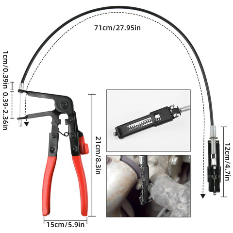 4 Piece Hose Clamp Pliers Set With Long Reach Wire Spring Hose Removal Tool Pinch Pliers for car maintenance close-up