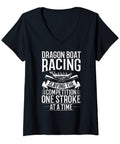 Women's Dragon Boat Racing Tee For Weekend Warrior Boat Riders V Neck T Shirt Lightweight Classic Fit With Double Needle Sleeves And Hem Slay The Water On Every Stroke