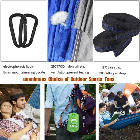 Durable Camping Hammock With Mosquito Net And Rain Fly For Outdoor Hiking And Backpacking, nylon taffeta and accessories