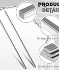 12 Piece Square Steel Bar Stock Set One Quarter Inch By One Quarter Inch By Twelve Inch Cold Drawn Metal Bars For DIY Projects Fabrication And Industrial Use Heavy Duty High Precision Durable And Ready For Machining, showing bars stacked and detailed.