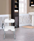 Tool Free Assembly Shower Chair For Tub No Tools Needed With Adjustable Height From 15 To 20 Inches In 1 Inch Steps