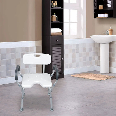 Tool Free Assembly Shower Chair For Tub No Tools Needed With Adjustable Height From 15 To 20 Inches In 1 Inch Steps