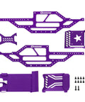 Purple SCX24 Warthog LCG Aluminum Chassis Frame Kit With Rock Cage And Body Shell For 1 By 24 RC Rock Crawler Rig Upgrades