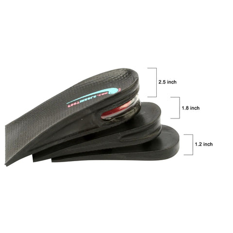 Height Boost Shoe Inserts With 3 Adjustable Layers For Men And Women, 2.5 Inch Lift, Discreet Natural Looking Elevation, Air Cushioned Heel Caps For All Day Comfort And Impact Absorption