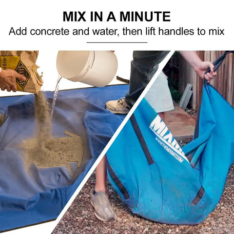 Ultra Fast Mixing Tool For Concrete Cement Mortar And Soil, Portable And Easy To Clean, mixing concrete on blue mat