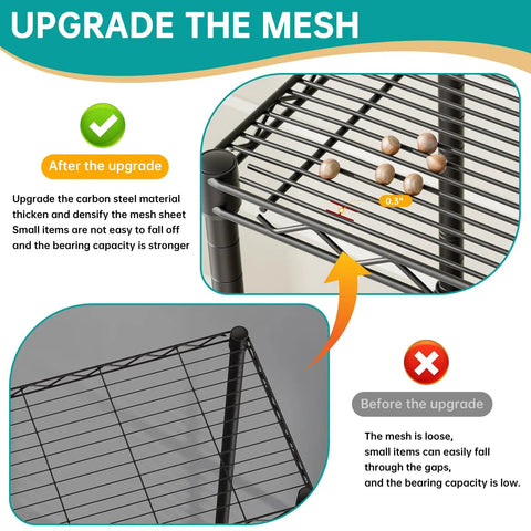 Sturdy Heavy Duty Wire Shelving Units Adjustable Metal Storage Rack With Reinforced Grid And No Sweat Setup For Garage Organization And Home Pantry Display Solutions