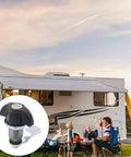 Keyed Alike Cabinet Locks With Cams for cabinets in outdoor trailer camping scene with family in foreground and lock inset