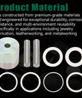 Heavy Duty Coin Ring Puncher Spacer Set Includes Six Precision Gauge Washers For Dead On Hole Sizing And No Sweat Do It Yourself Jewelry Making Projects displayed with various gauge washers and spacers.