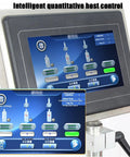 Heavy Duty Automatic Liquid Filling Machine On Rugged Conveyor Belt control panel displaying settings and operational data.