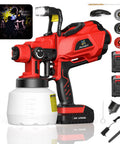 Cordless Battery Powered Paint Sprayer For Home, Furniture, Cars And Cabinets With LED Lights, 2 Batteries, 1200ml Cup