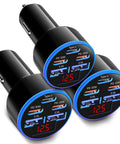 Top Shelf 90 Watt Five Port Usb C Car Charger With Dual Pd 30 W Quick Charge Ports, three compact charger adapters with multiple ports.
