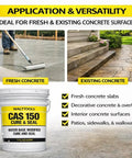 Heavy Duty Water Based Concrete Sealer And Cure Compound Hella Tough For Driveways Patios And Garages Delivering Knockout Dust Defense And A Legit Satin Finish In Five Gallon Pail applied on fresh concrete and existing concrete surfaces.