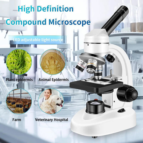 Budget Friendly Compound Microscope With 4X 10X 40X Glass Objectives And 10X 25X Eyepieces Delivering 40X 100X 250X 400X And 2000X Magnification For Students Home School Labs And Adults Seeking Real Lab Grade Insight in a lab setting.
