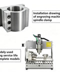 Heavy Duty Cnc Spindle Mount Bracket With Four Hex Head Screws And Fully Compatible 120Mm Or 125Mm Aluminum Holder installation drawing and machine