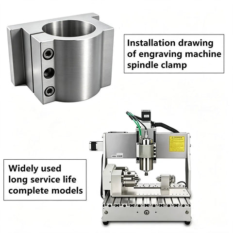 Heavy Duty Cnc Spindle Mount Bracket With Four Hex Head Screws And Fully Compatible 120Mm Or 125Mm Aluminum Holder installation drawing and machine