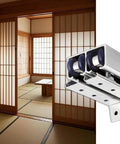 Double Barn Door Hardware Set For Room Divider And Pocket Door, Sliding Bar Track Kit, Top Mount Aluminum Closet Door Rail System With 4 Wheel Silent Rollers, Stable Bottom Guide, Silver Finish, 20 Inch