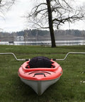 Kayak Stabilizers Package With Hard Outrigger Floats Adjustable Stabilizer System For Fishing Kayaks displayed on grass