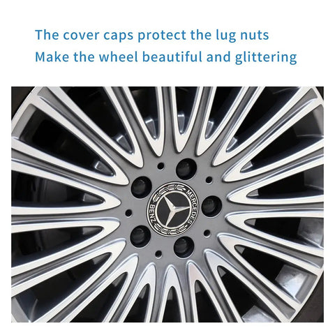Close-up of M12x1.5 Lug Nuts Set Of 20 With Socket Key And Caps Closed End Bulge Lug Nuts 60 Degree Conical Seat on car wheel