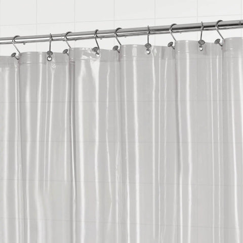 Extra Long Clear Black Shower Curtain Liner With 3 Magnets 72 By 84 Inches XL Waterproof PEVA PVC Free Lightweight Bathroom Liner