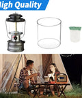 10 Pack Propane Lantern Mantles With Clear Glass Globe For Camping Lanterns, lantern, globe, mantle, camping scene