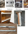 Heavy Duty Metal Drawer Slides 450mm Pack of Four White Roller Rails Cold Rolled Steel Construction on cabinet and desk