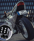 4 Piece Slick Black Dice License Plate Bolt Kit With Shiny Aluminum Covers And Rust Proof Steel Fasteners For Your Whip Upgrade Drop Right In Setup Universal Fit on motorcycle.