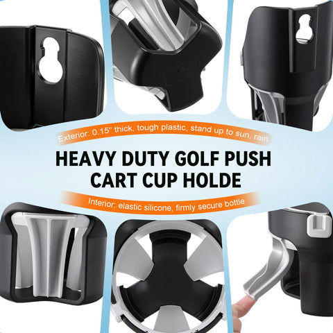 Heavy Duty Golf Push Cart Cup Holder With Super Large Capacity, Fits Up To A 40oz Bottle, Universal Golf Cart Accessory close-up