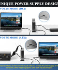 Mini Egpu Dock With Cnc Casing Compatible With Thunderbolt 3 4 Usb4 showing power supply connection modes for external GPU.