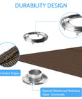 Sun Shade Cloth 10x12 Ft Shade Fabric With Stainless Reinforced Grommets For Pergolas Patios Decks And Backyards Mocha Color Delivers Up To 95 UV Block And Privacy For Your Outdoor Space highlighting durability design