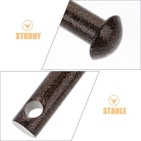 Heavy Duty 2PC Single Hole Clevis Pins Set For Hammock Chair Swing Hanging Bolt Hardware Plug Kit Durable Indoor Outdoor Furniture Gear, showing sturdy brown steel clevis pin with a suspension hole.