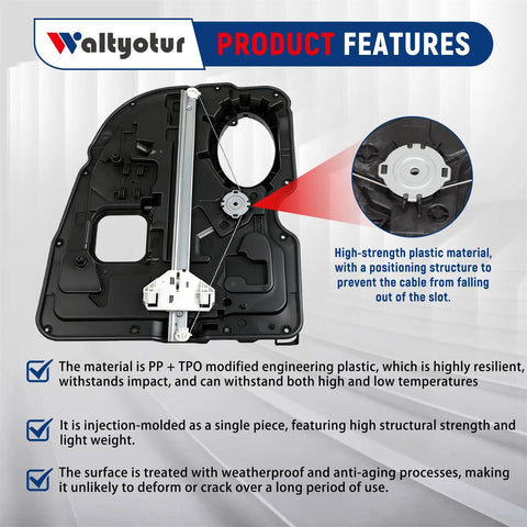 Rear Left Window Regulator Without Motor For Ram 1500 Classic Driver Side Replacement Fits 2009 2020 Easy Install