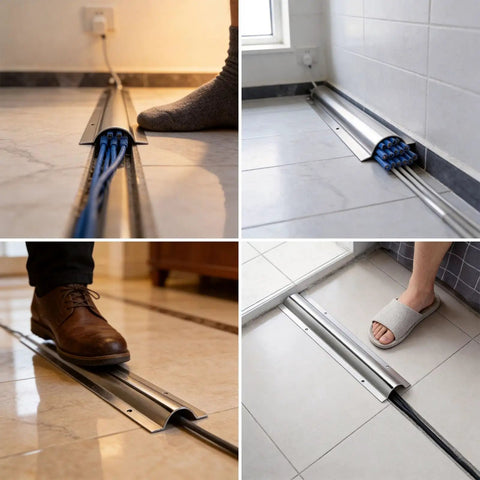 Stainless Steel Cable Cover For Ceiling Wall And Floor Paintable Cable Management Channel With Perforated Installation 79 Inch