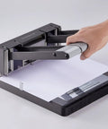Extreme Duty Two To Three Hole Punch With High Leverage Handle And Precision Steel Punch Heads 160 Sheet Capacity All Metal Construction