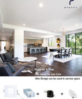 4 Inch LED Canless Recessed Square Downlight With Junction Box 5 CCT Adjustable Dimmable Ceiling Light in modern living room