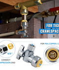 12 Pack Angle Stop Valve Set 1/2 x 3/8 Inch Compression Toilet Shutoff 1/4 Turn Easy Install No Lead Brass Push To Connect Fittings in use