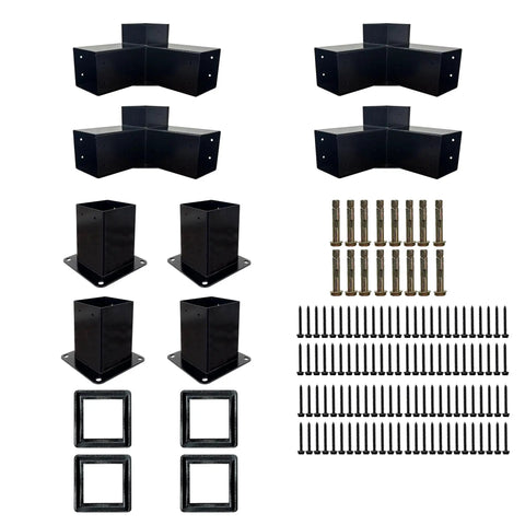 Heavy Duty Iron Pergola Bracket Kit For 4x4 Lumber Three Way Brackets With Metal Base And Screws Included For Pergolas Gazebos Built For Long Lasting Outdoor Use And Fast Easy Install