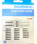 Packaging of E-Tube Di2 EW-SD300 Electric Shift Wire 200mm for road bikes, highlighting specifications and length options.